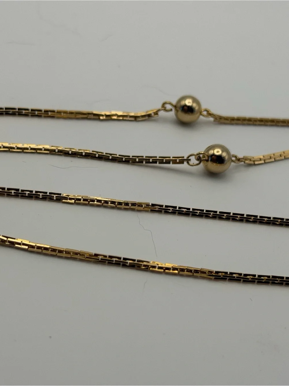 Elegant Avon Gold Tone Bead Station Necklace 25”
